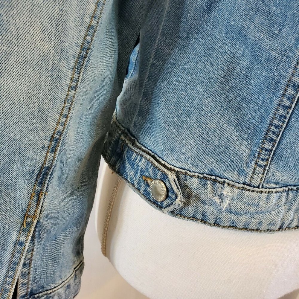 Zara TRF Womens Denim Jacket Blue Size Small Medium Jean Jacket - Picture 7 of 11